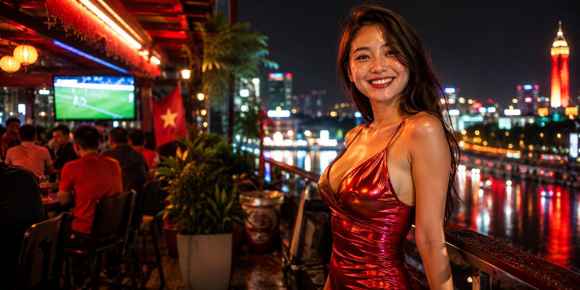 Không khí cá cược bóng đá sôi động tại Hà Nội dưới ánh đèn neon về đêm