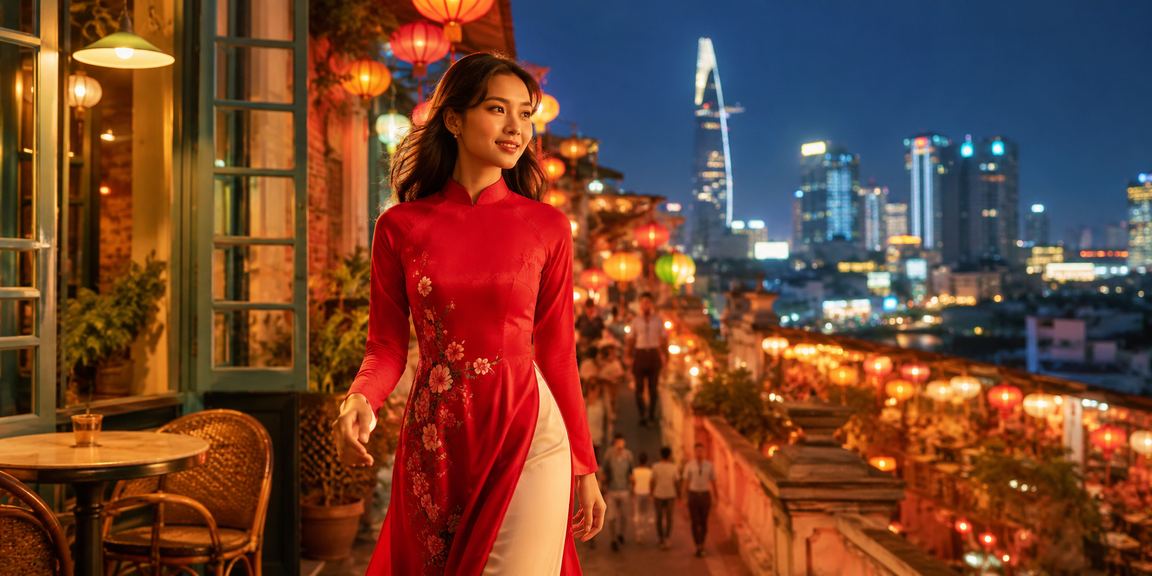 Hình ảnh áo dài truyền thống và phần thưởng VIP đặc trưng tại TP. Hồ Chí Minh